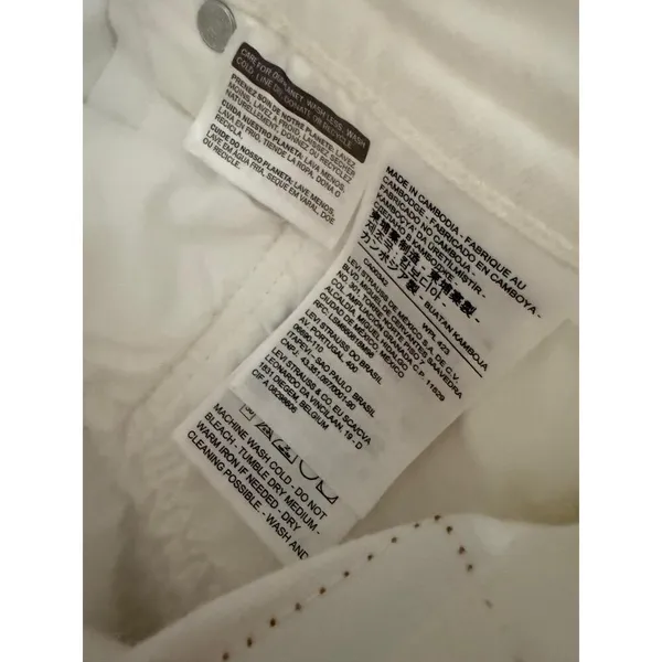 Denizen from Levi's White Shorts 501 Frayed Hem Distressed Casual Size W30 - Image 8
