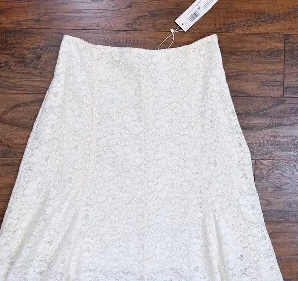 Rebecca Taylor • Lace Maxi Skirt cream New Ivory flowy slit crochet beach summer - Image 4