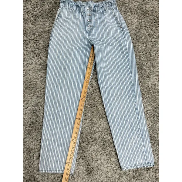American Eagle Outfitters Women’s Mom Jeans Blue Indigo Stripe Size 10 Long - Image 13