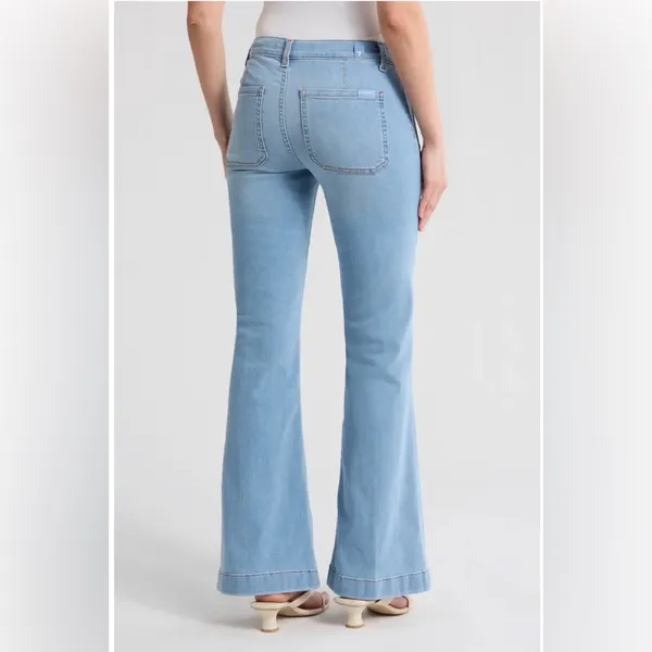 7 For All Mankind Dojo Tailorless Wide Leg Flare Jeans in Light Blue Size 25‎ - Image 2