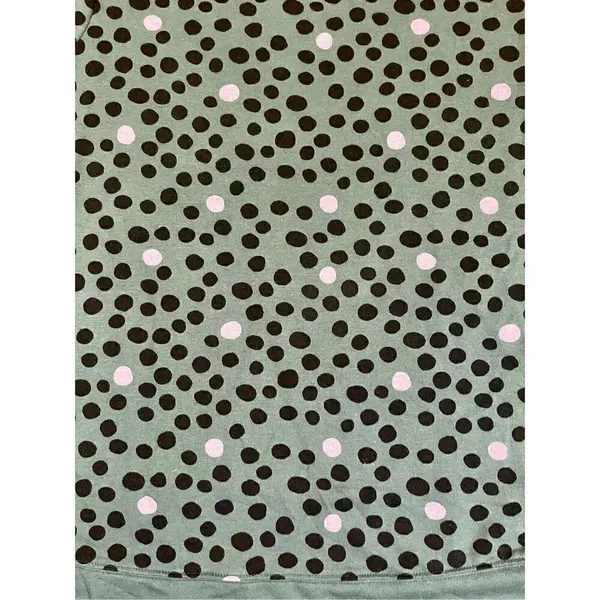 Evri Green Sweatshirt with Black Pink Polka Dots Size 1X - Image 4