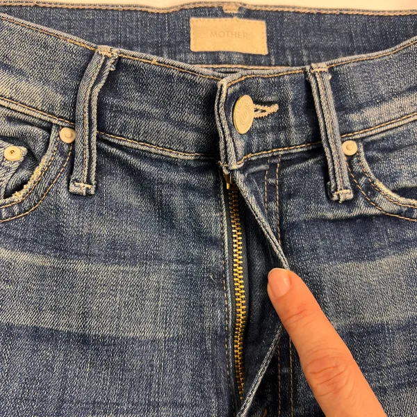 MOTHER Denim The Insider Crop Jeans Double Trouble Wash Mid Rise Size 25 - Image 9