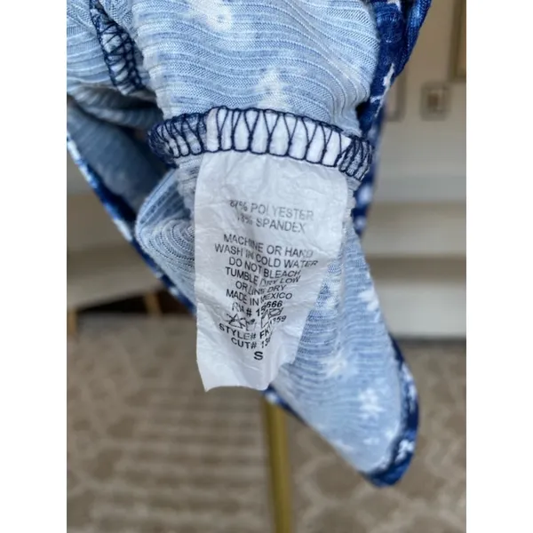 Wild Love Crop Top Blue‎ Ditsy Floral Smocked Off-Shoulder Cottagecore Feminine - Image 6
