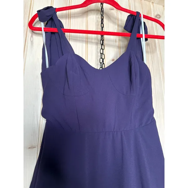 NWT Lulus Sophisticated Charisma Purple Tie-Strap A-Line Midi Dress Wedding XS - Image 5