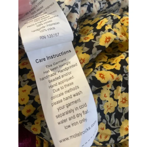 MOTEL Mala Mini Babydoll Slip Dress Ditsy Floral Milkmaid Size Small S Yellow - Image 7