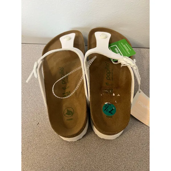 Papillio Birkenstock Gizeh Platform Vegan White Sandals EU 41 US 10 NWT - Image 2