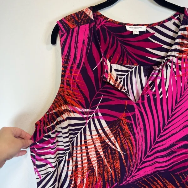 BeachLunchLounge Kayla Shift Dress Pink Purple Tropical Vacation Summer Flowy 1X - Image 5