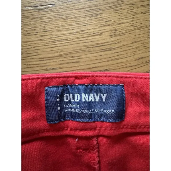 Old Navy Women Red‎ Harper Mid-Rise Career Pants Size 8 Regular Colorful Career - Image 3