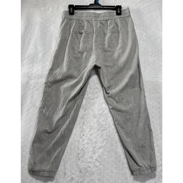 Gap Gray Chambray Utility Joggers Womens Size M Textured Casual Pants 24" Inseam - Image 2