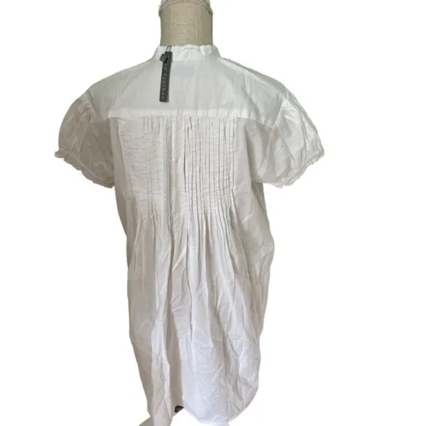 Rae Feather White Organic Cotton Short Sleeve Shirt Dress NWT M - Image 2