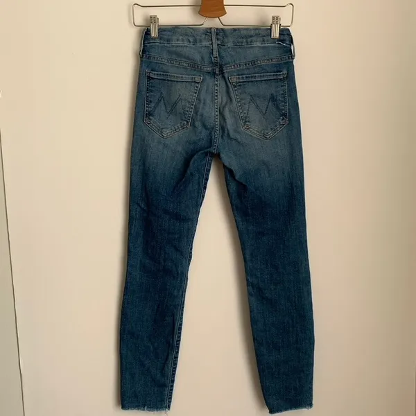 Mother Denim The Looker Ankle Fray Jean One Smart Cookie Blue Womens Size 26 - Image 3