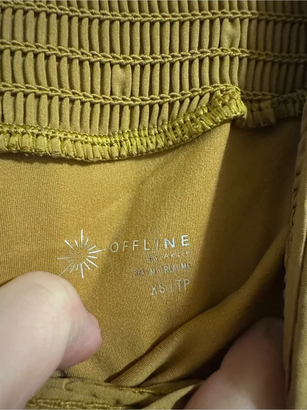 Aerie high-Waist Smocked Lounge Shorts in Tan - Image 2