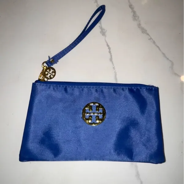 Tory Burch Blue Nylon Wristlet Wallet EXC CONDITION - Image 2