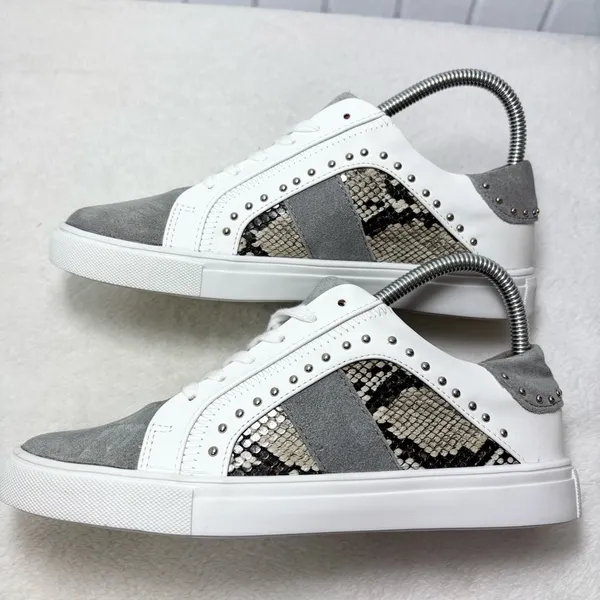 Steve Madden Annita Sneaker Leather Reptile Snakeskin Studs 7.5‎ Tennis Shoe - Image 11