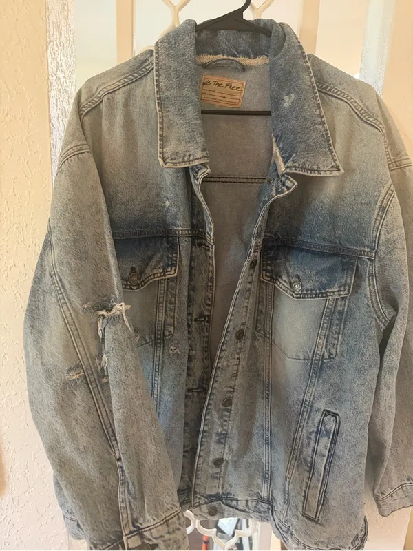 Free people distressed denim jacket - Image 3