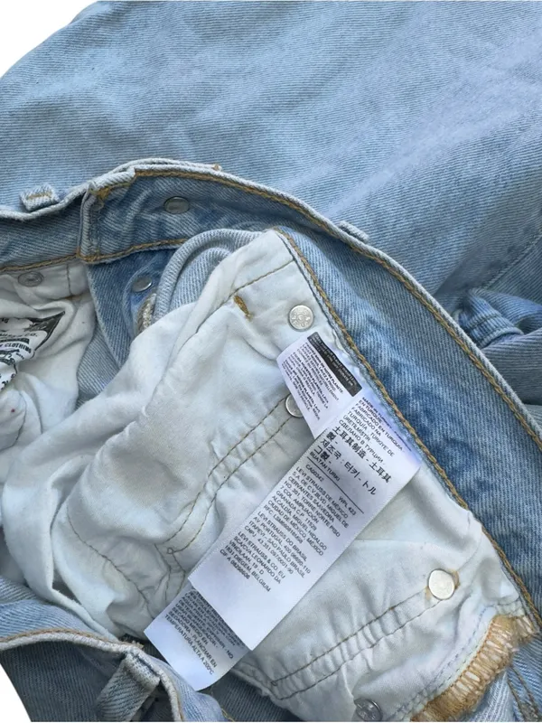 Levis Premium 501 Big E Cropped Jeans Womens 30 Light Wash Straight Leg Denim - Image 11