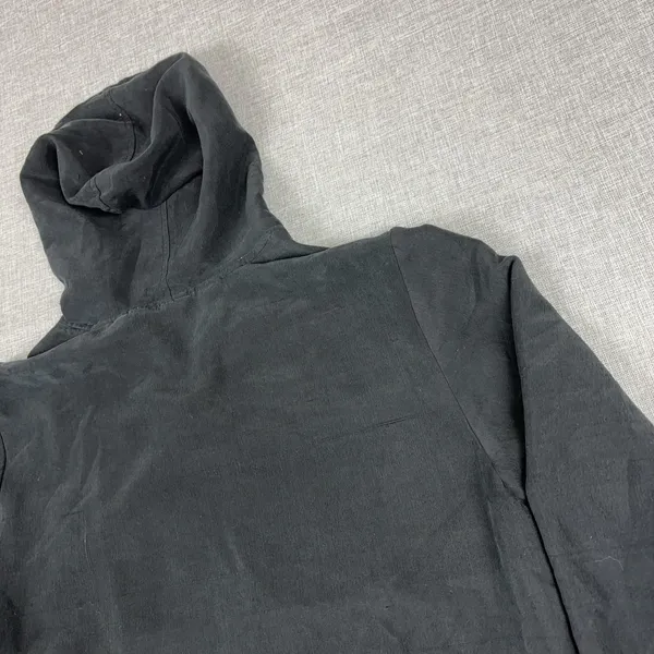 Galinda Wang Jacket Womens‎ 6 Black 100% Silk Hooded Full Zip Lightweight Lined - Image 12