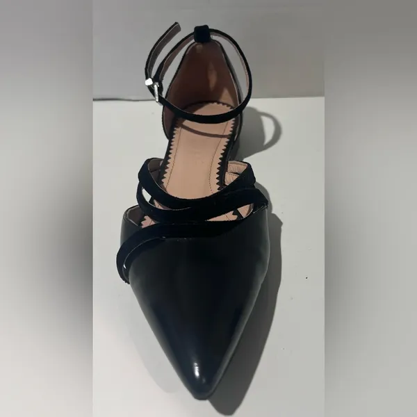 INCH2 Leather Strappy Pointed Toe Velvet Strap Ballet Flats EU Size 36‎ (US 5.5) - Image 9