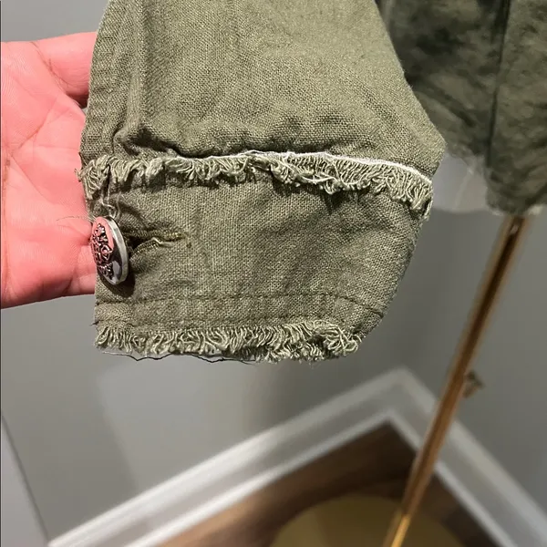 VENUS Dark Green Frayed Utility Jacket - Image 3
