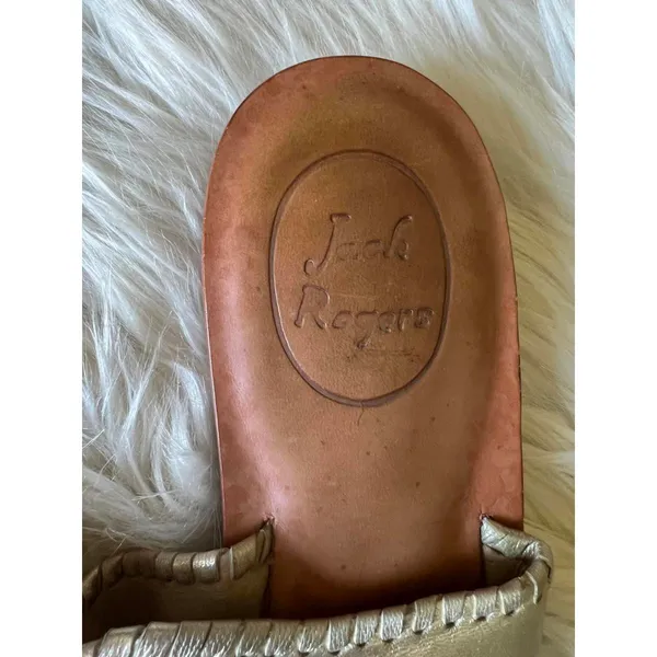 Jack Rogers Metallic Gold Leather Sandals size 7 - Image 4