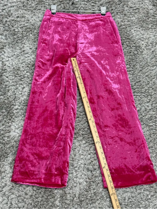 J. Crew Women’s Pink Velvet Peyton Pull On Pants Cropped Elastic Waist 6 NWT - Image 11
