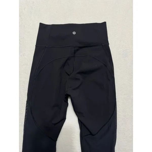 Lululemon Women's Tight Stuff Tight Black High Rise Running Leggings Size 8 - Image 5