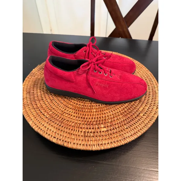 Propet Womens Red Suede‎ Lace Up Comfort Walking Shoes Sneakers Low Top Size 9.5 - Image 4