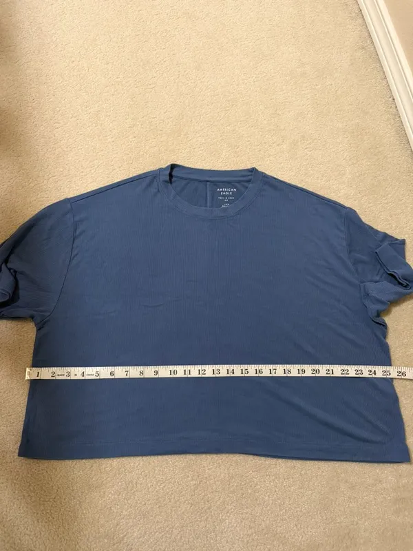 American Eagle Soft & Sexy Blue Oversized T-Shirt in Large - Image 3