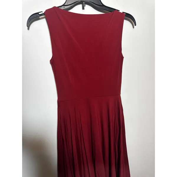 Brand New OGL Women's Size XS Red Sleeveless Midi Dress With Pockets - Image 9