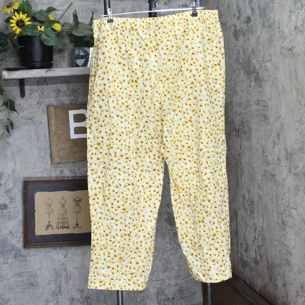NWT State Of Day Printed Poplin Pajama Pants 100180264MS Cornsilk Yellow 2XL - Image 3
