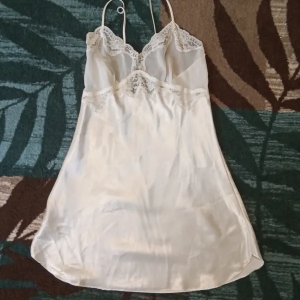 Victoria's Secret Satin Lace Chemise Babydoll Vintage Whimsigoth Fairy M - Image 3