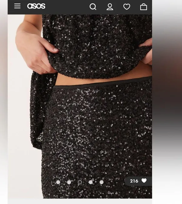 Gina Tricot mix & match sequin maxi skirt in black - Image 2