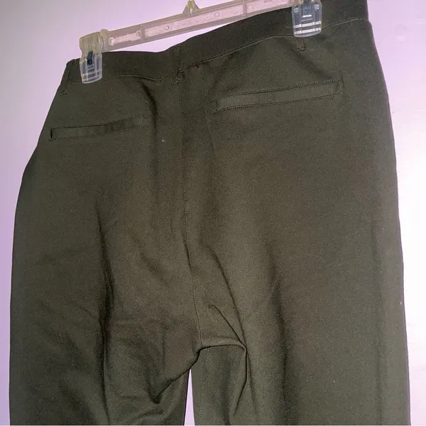 Quince Size L Ultra Stretch Ponte Dark Green Pull On Trouser Pants - Image 5