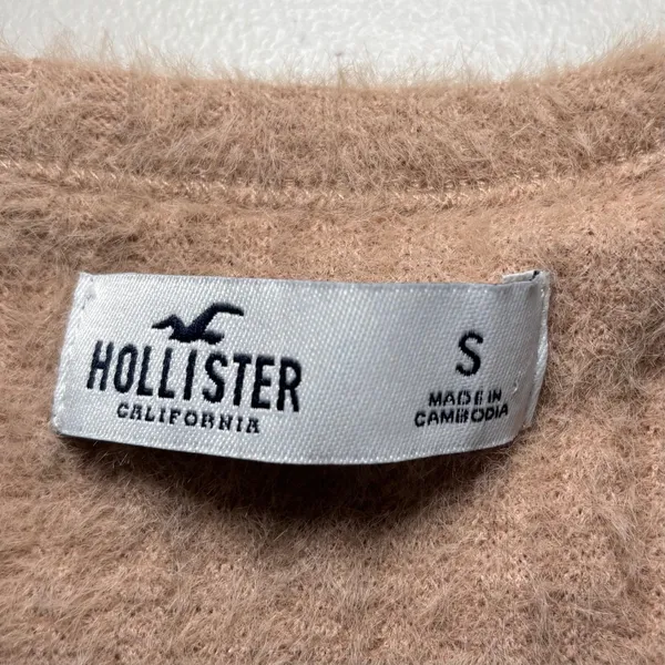 Hollister Camel Brown Fuzzy Soft Cardigan Sweater Small Cozy‎ Soft - Image 5