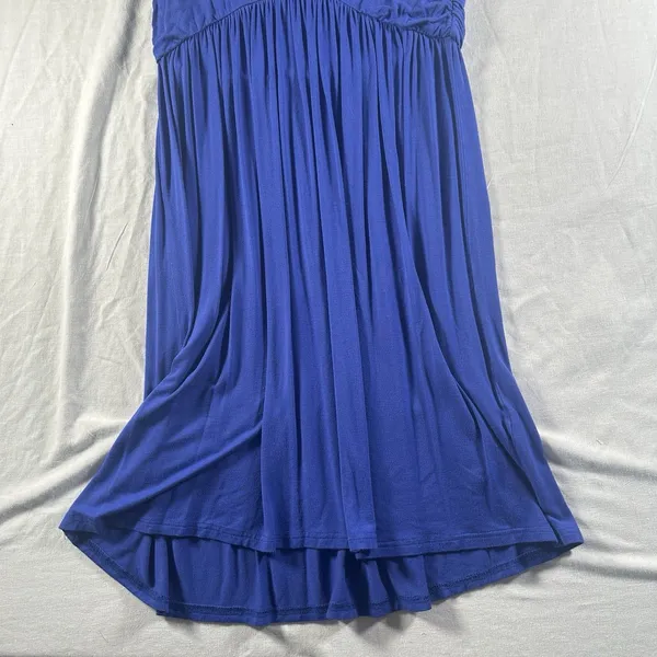 HARHAY Womens XL Blue Sleeveless Empire Waist Midi Dress Flowy Stretch Casual - Image 2