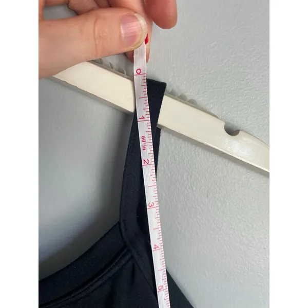 Capezio Black‎ Bodysuit Scoop Neck Spaghetti Strap Snap Crotch Size L with Bra - Image 8