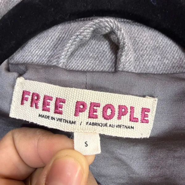 Free People S Oversized‎ Double Breasted Knit Blazer Jacket Gray Minimal Winter - Image 11