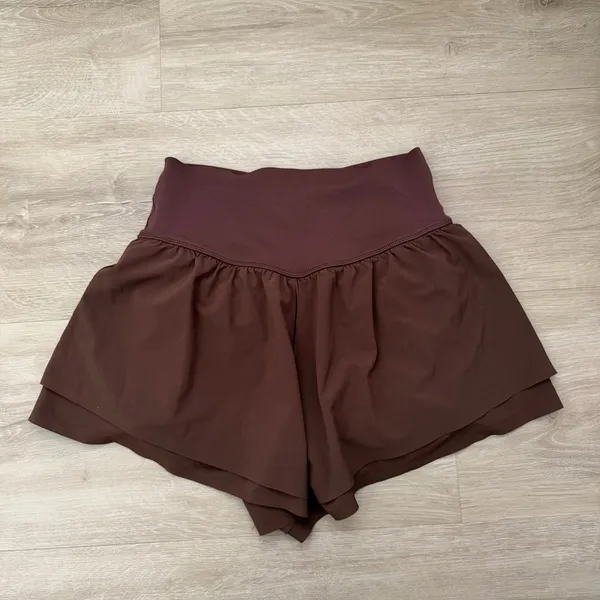 OFFLINE By Aerie Real Me Crossover Flowy Short in rich brown - Image 5