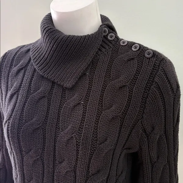 Ralph Lauren Black Cable Knit Sweater - Image 2