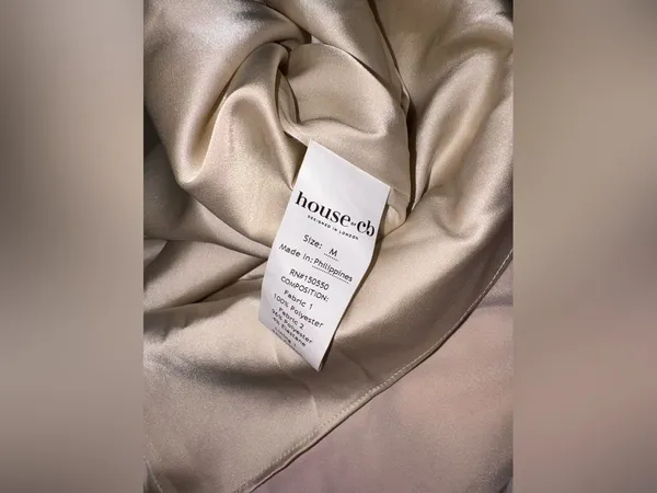 NEW HOUSE OF CB Eve Satin Strapless Corset cream Gown Sz M - Image 10