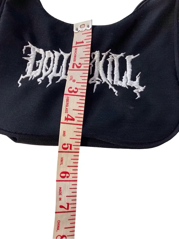 Dolls Kill Black Logo Mini Shoulder Belt Bag - Image 4