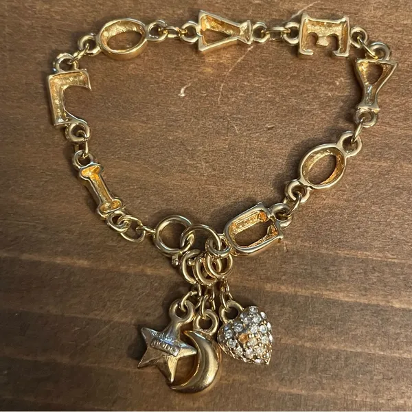 Vintage MOD signed I Love You charm bracelet - Image 3