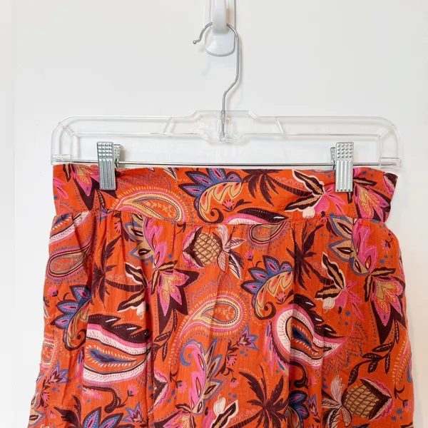 Boden Womens Paisley Tiered Maxi Skirt Size 10 Red Boho Prairie Peasant Cotton‎ - Image 2