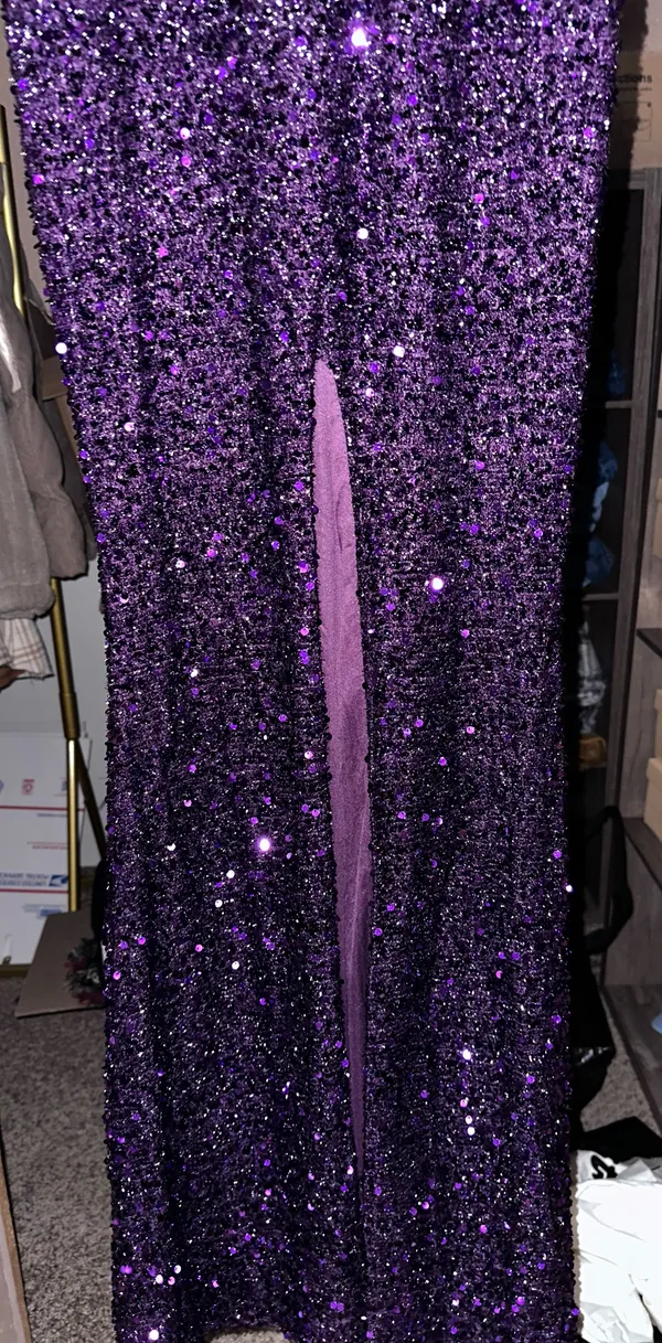 Miss Look Maxi purple sequin prom dress - Image 5