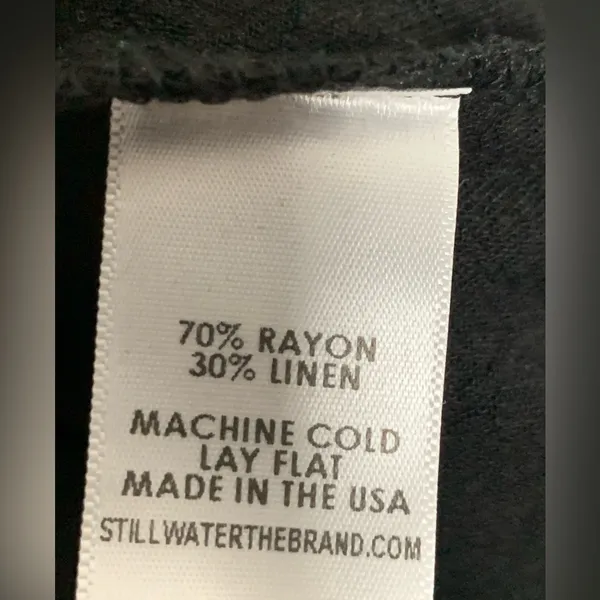 Stillwater Women Size XS Take Me Higher Wide Leg Black‎ Linen Blend Black Pants - Image 7