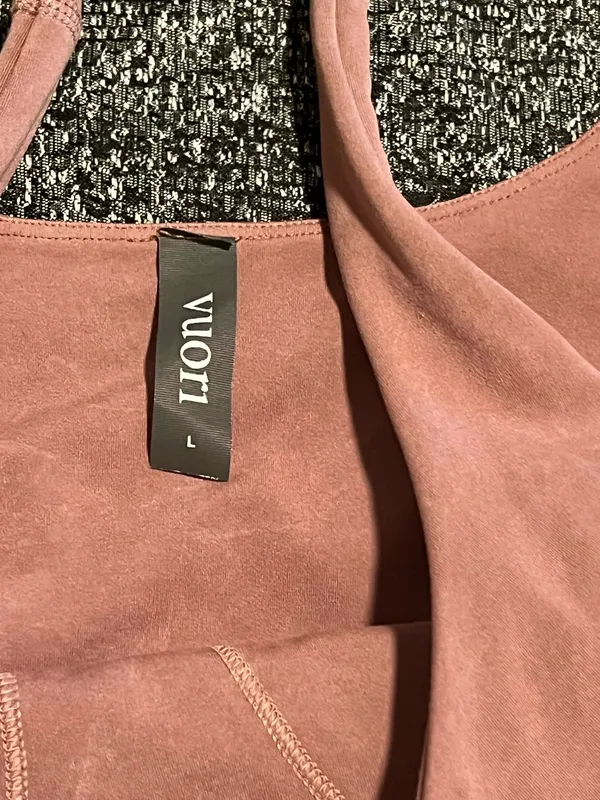 Womens Lg Vuori Daily Crop Tank Top- Pink Heathered Athletic Sport Bra - Image 7