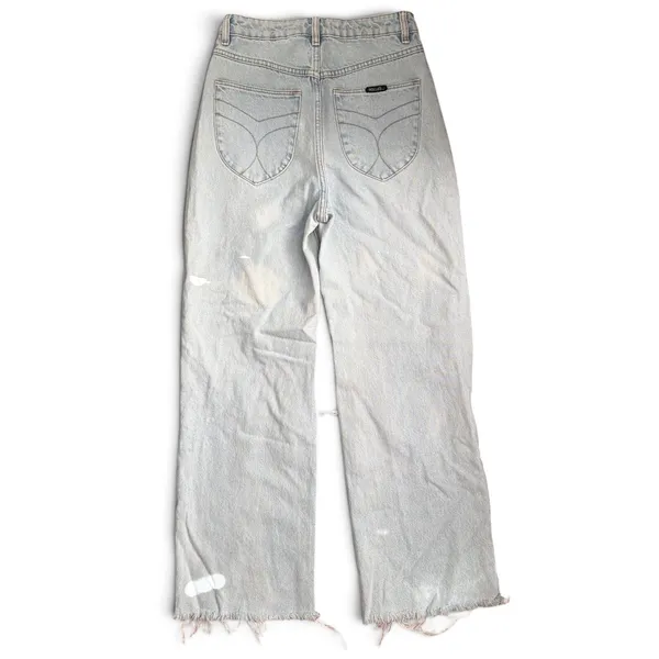 Rollas Eastcoast Flare Jeans Light Wash Distressed High Rise Wide Leg‎ 27 x 28 - Image 2