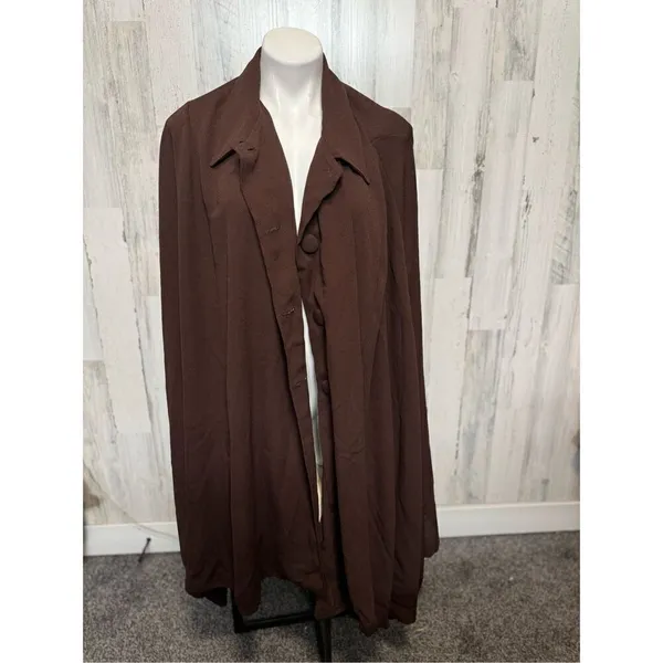 Chocolate brown trench cardigan Brown Size XXL - Image 6