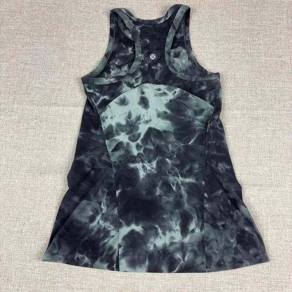 Lululemon Tank Top Womens 4 Green Black Batik Racerback Athletic Yoga Workout - Image 5