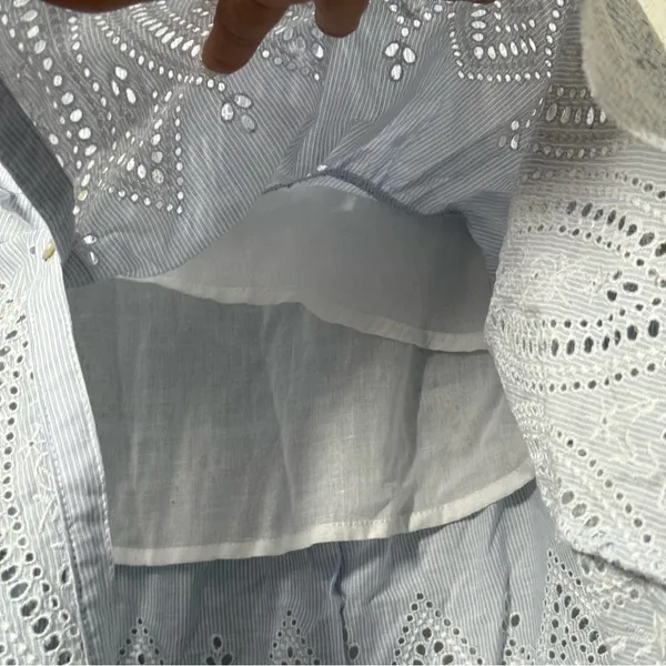 100% Cotton Cottagecore blue & white skirt | Fairycore skirt - Image 6